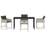vidaXL Ensemble de salle à manger de jardin 5 pièces avec coussins en rattan poly gris clair