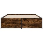 vidaXL Cadre de lit chêne fumé 160x200 cm bois d'ingénierie et métal