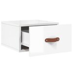 vidaXL Tables de chevet murales 2 Pièces blanc brillant 35x35x20 cm