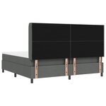 Lit Box Spring vidaXL avec Matelas et LED en Gris Foncé  200x200 cm Tissu