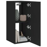 vidaXL Meubles TV muraux avec lumières LED 2 Pièces noir 30 5x35x70 cm