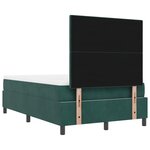 vidaXL Lit à Sommier avec Matelas & Banc Vert Foncé 120x200 cm Velours