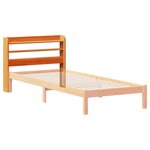 vidaXL Tête de lit avec étagères marron cire 75 cm bois massif de pin