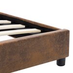 vidaXL Cadre de lit sans matelas marron similicuir daim 120x200 cm