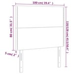 vidaXL Tête de lit à LED Crème 100x5x118/128 cm Tissu