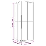 vidaXL Cabine de douche ESG dépoli 70x70x180 cm
