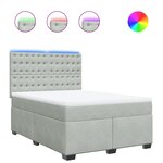 vidaXL Sommier à lattes de lit et matelas Gris clair 160x200cm Velours