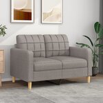 vidaXL Canapé à 2 places Taupe 120 cm Tissu