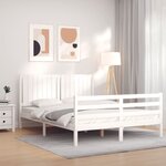 vidaXL Cadre de lit sans matelas blanc 160x200 cm bois massif