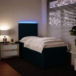 vidaXL Sommier à lattes de lit avec matelas bleu 80x200 cm velours