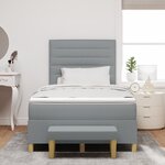 vidaXL Lit Box Spring avec Matelas et Banc Gris Clair 120x190 cm Tissu