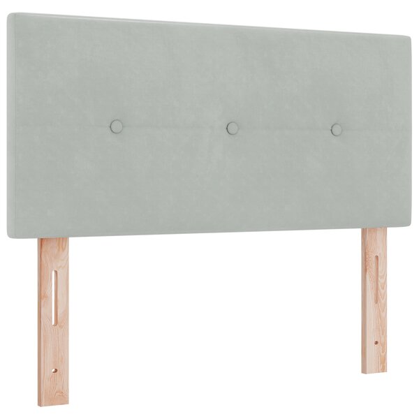 Tête de lit capitonnée gris clair 90 cm en velours