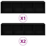 vidaXL Étagères 3 Pièces Chêne Noir 36x30x143 cm Bois d'ingénierie