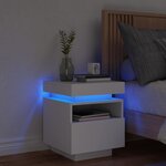 vidaXL Armoire de chevet avec lumières LED blanc 40x39x48 5 cm