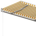 vidaXL Auvent manuel rétractable avec poteaux 3x2 5 m Jaune et blanc