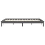vidaXL Cadre de lit Gris 160x200 cm Bois de pin massif