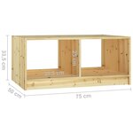 vidaXL Table basse 75x50x33 5 cm bois de sapin massif