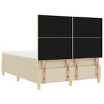 vidaXL Lit à sommier avec matelas crème 140x200 cm en tissu