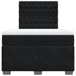 vidaXL Sommier à lattes de lit avec matelas Noir 120x200 cm Velours