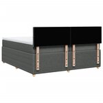 vidaXL Sommier à lattes de lit avec matelas Gris foncé 200x200cm Tissu