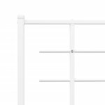 vidaXL Cadre de lit métal avec tête de lit/pied de lit blanc 107x203cm