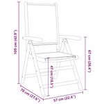 vidaXL Chaises inclinables de jardin lot de 4 tissu et bois massif
