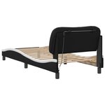vidaXL Cadre de lit avec lumières LED noir blanc 90x200 cm similicuir