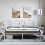 vidaXL Cadre de lit métal sans matelas et tête de lit blanc 193x203 cm