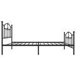 vidaXL Cadre de lit métal sans matelas avec pied de lit noir 90x190 cm