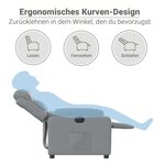 vidaXL Fauteuil inclinable électrique Gris clair Tissu