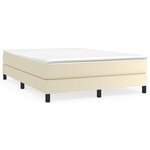 vidaXL Sommier à lattes de lit avec matelas Crème 140x190cm Similicuir
