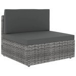 Salon de jardin meuble d'extérieur ensemble de mobilier 6 pièces avec coussins gris résine tressée 02_0016806