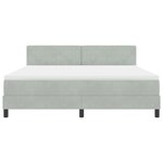 Lit box spring vidaXL avec matelas gris clair super king en velours