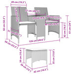 vidaXL Canapé de jardin 2 places avec table et tabourets marron rotin