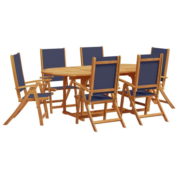vidaXL Ensemble à manger de jardin 7Pièces bois d'acacia solide textilène