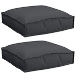 vidaXL Coussins de palette pour sièges 2 Pièces noir 40x40x8 cm polyester