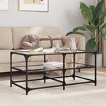vidaXL Table basse avec dessus en verre transparent 98 5x50x45cm acier