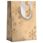 Sac Cadeau Flocons De Neige Kraft - Grand Format - Draeger paris