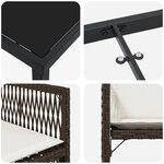 vidaXL Ensemble de salle à manger de jardin 5 pièces avec coussins Brun Rotin Poly