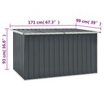 vidaXL Boîte de rangement de jardin Gris 171x99x93 cm