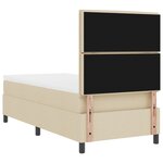 vidaXL Lit à ressorts avec matelas et lumière LED crème 100x200 cm tissu