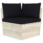 vidaXL Salon de jardin palette 7 Pièces avec coussins bois d'épicéa