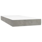 vidaXL Sommier à lattes de lit matelas LED Gris clair 90x200cm Velours