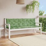 vidaXL Coussins de banc de jardin lot de 2 motif de feuilles tissu