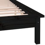 vidaXL Cadre de lit à LED sans matelas noir 120x190 cm bois massif
