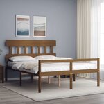 vidaXL Lit pour personne âgée sans matelas marron miel bois massif