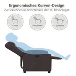 vidaXL Fauteuil inclinable électrique Marron foncé Tissu