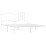 vidaXL Cadre de lit métal avec tête de lit blanc 160x200 cm