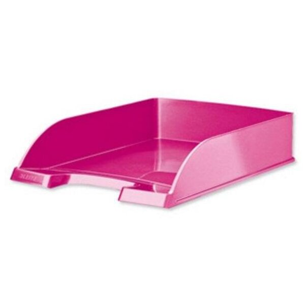 Corbeille à courrier Plus WOW  A4  polystyrène  rose LEITZ