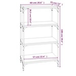 vidaXL Bibliothèque Chêne brun 60x33x100 cm Bois d'ingénierie et acier